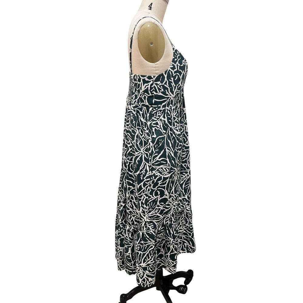Gap Dress Womens Medium Green White Floral Smocked Cotton Ruffle Sundress - Picture 4 of 10